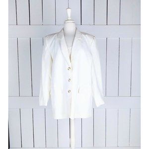 JRT by Newport News ivory linen blazer jacket / boxy blazer jacket / 16